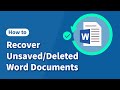 How to Recover Unsaved/Deleted Word Documents [100% Work]