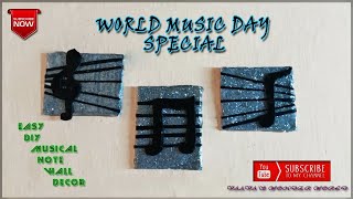 Easy DIY musical note wall decor| Try it out| world music day|