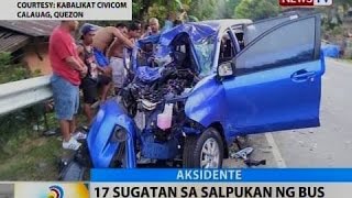 BT: 17 sugatan sa salpukan ng bus at AUV sa Calauag, Quezon