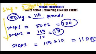 FAST METHOD to CONVERT KG to POUNDS (Lbs) - UNIT CONVERSATION TRICK - FAST MATH CALCULATION