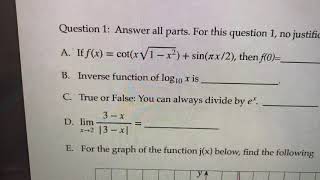 MAC 2313 Calculus 1 Exam