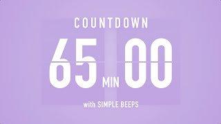 65 Minute Countdown Timer โณ Flip Clock with Bell Alerts ๐๐