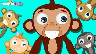Five Little Monkeys Jumping On The Bed Rhymes | Nursery Rhymes Activities Kids App by HooplaKidz