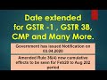 Notification issued on 03.04.2020 by CBIC for Due date extension of GSTR 3B, R1 , Rule 36(4) etc