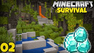 I Find a Lush Cave in Minecraft 1.18 - Let's Play Survival #2