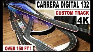 Carrera Digital 132 Track w/ Ferrari vs Aston Martin in 4K UHD Video - Custom Slot Car Track 150ft+