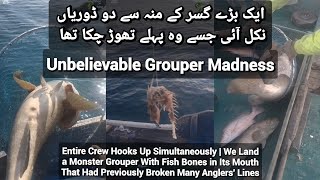 Unbelievable Grouper Madness: Entire Crew Hooks Up Simultaneously | We Land a Monster Grouper!!