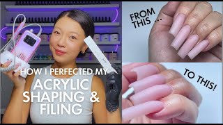 How I Perfected My Filing & Shaping Coffin Acrylic Nails
