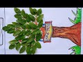 Van Mahotsav divas drawing and craft |How to make Tree with leaves | #Nationaltreeday.