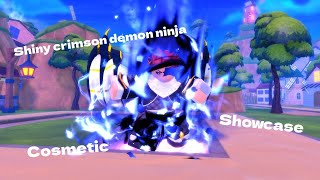 Evolving and showcasing my shiny crimson demon ninja in Anime defenders