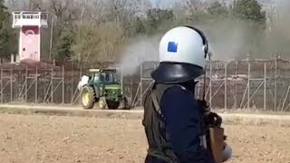 LiveLeak: Spraying illegal immigrants with tractor at Evros border (Kastanias)