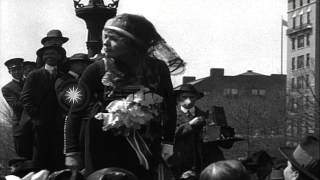 Douglas Fairbanks, Mary Pickford and Charlie Chaplin sell bonds during parade for...HD Stock Footage