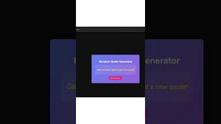 How to Create a Random Quote Generator with HTML, CSS, and JavaScript #html #javascript #css #learn