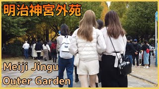 ４K【Tokyo💗Meiji Jingu Gaien】2022年11月13日(日)イチョウ並木 #japanwalk #walkjapan #外苑前 #イチョウ並木