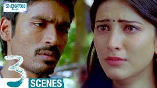 Shruti Haasan Leaves Dhanush | Break Up Scene | 3 Telugu Movie Scenes | Sivakarthikeyan | Anirudh
