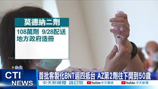 【每日必看】首批客製化BNT週四抵台 AZ第2劑往下開到50歲@中天新聞CtiNews 20210927