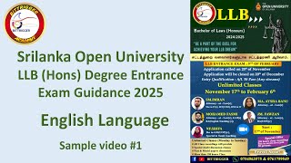 Srilanka Open University LLB Programme 2025 English Sample Video #1