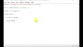 Python Program to sort the words in a string