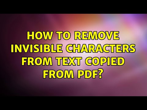 How To Remove Invisible Characters From Text Copied From PDF? - YouTube