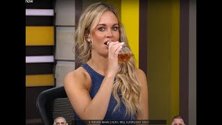 Laura Sanko Drinks Beer 🍆 then SWALLOWS like a CHAMP! 💦💦 | UFC 279 | #Shorts #youtubeshorts