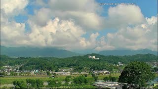 6月4日」ライブカメラ　風越山、JR飯田線、天竜川