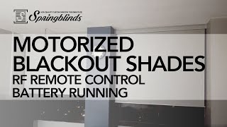 SPRINGBLINDS: Motorized Blackout Shades - RF Remote Control Battery Running