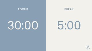 30/5 Pomodoro Timer | 3 x 30 min | Focus | Study | Reflection | Productivity