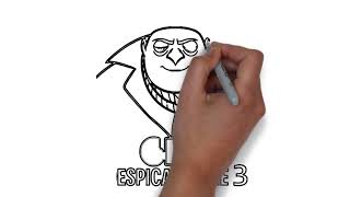 How to Draw GRU from Despicable Me Step by Step Video Tutorial