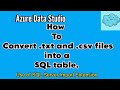 How to Convert .txt and csv Files to SQL Tables in Azure Data Studio | Use of Sql Server Import Ext
