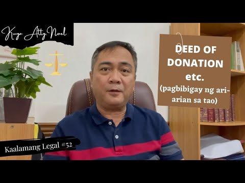 What is the purpose of deed of donation?