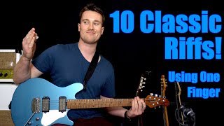 10 Classic Riffs! Only One Finger Needed! ACDC, John Mayer, Yungblud, Tash Sultana, lauv, BMTH