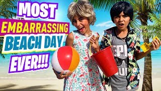Embarrassing Beach Day - Summer Funny Skits - Miss Mom Vlogs : Sketch Comedy // GEM Sisters