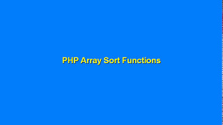 PHP Array Sort Function