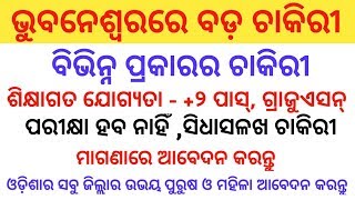 ଭୁବନେଶ୍ବରରେ +୨ ପାସ୍ ,ଗ୍ରାଜୁଏସନ୍ ପାସ୍ ପିଲାଙ୍କ ପାଇଁ ବଡ଼ ନିଯୁକ୍ତି//ଦରମା - ୨୫୦୦୦//Odisha Job Information