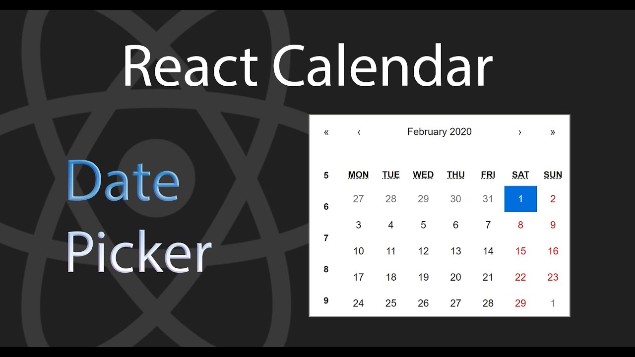 Ultimate Calendar - Date Picker | React Tutorial - YouTube