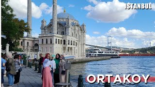 [4K] Istanbul Ortakoy Walking Tour, The Bosphorus between Europe and Asia - Turkey Travel