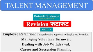 6 | Employee Retention, Voluntary Turnover, Job Withdrawal, Career and Succession Planning, MBA, BBA