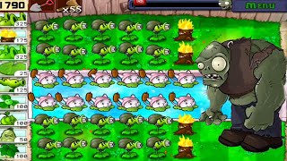 Plants vs. Zombies Last Stand | Team Gatling Pea vs. All Zombies BEST GLITCH STRATEGY 2023 (FULL HD)