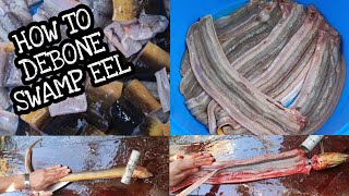 HOW TO DEBONE SWAMP EEL | kiwet| igat | yellow rice eel # bonelesseel