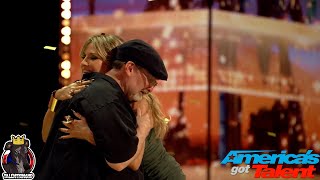 AMAZING GOLDEN BUZZER 55 YEAR OLD NERVOUS JANITOR SINGS DON'T STOP DON'T STOP BELIEVIN