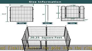 FXW Decorative Garden Metal Fence Temporary Animal Barrier for Yard, 7 Panels+1 Gate, 18'(L)×32\