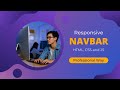 Responsive navbar in HTML, CSS and JS | Sidebar menu html CSS | Professional Way