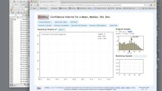 Using StatKey to Calculate a Bootstrap CI for a Mean