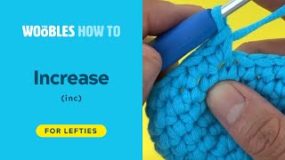 Left-handed crochet: How to increase stitches (inc) in crochet