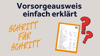 Vorsorgeausweis einfach erklärt