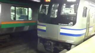 E217系 Y49編成+Y121編成(上総一ノ宮行き) 逗子駅での連結