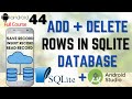 How to Add Delete Rows in SQLite Database in Android Studio | Android Studio Full Course #44