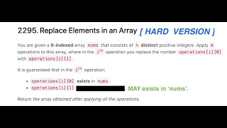 Weekly Contest 296 | 2295. Replace Elements in an Array