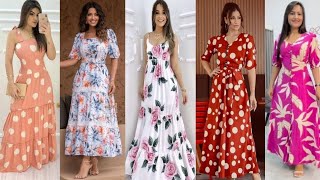 Longo Vestidos de Bonitos Moda Feminina 2025/Outfits Long Summer Dresses Design for Womens 2025