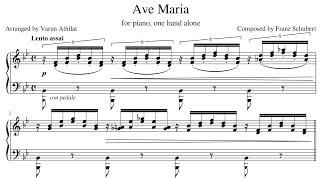 Schubert-Athilat: D.839, Ave Maria (for one hand alone) (Piano Sheet Music)